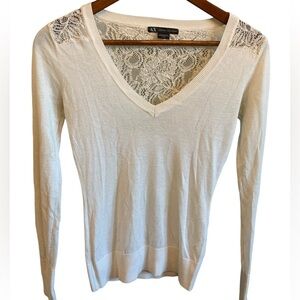 A/X Armani Exchange V- Neck with Lace Sweater